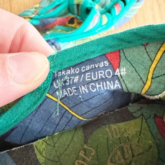 F-Troupe Tropical Shoes 37/6.5 Flats Green Vacation Beach Thailand - Picture 6 of 6